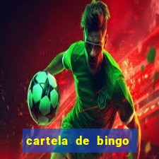 cartela de bingo para preencher