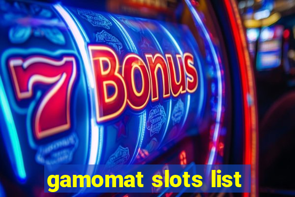 gamomat slots list