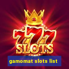 gamomat slots list