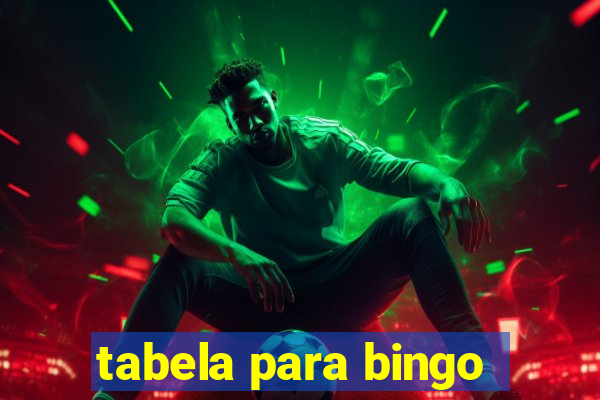 tabela para bingo