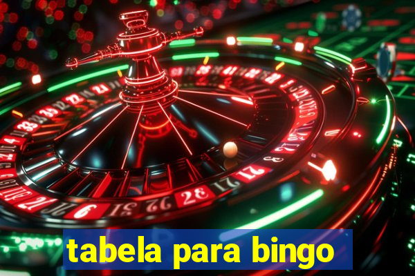 tabela para bingo