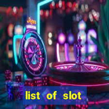 list of slot machines at winstar