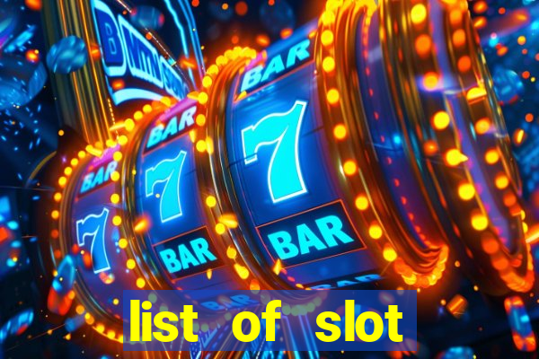 list of slot machines at winstar