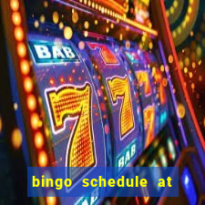 bingo schedule at mohegan sun